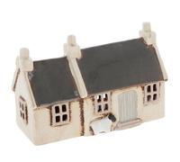 Shudehill Giftware Village Pottery Tealight Holder Ceramic House Croft Houses Collection - Red, Thatched, Straw, Navy, Slate, Cream or Grey Designs (Slate Roof)