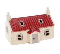 Shudehill Giftware Village Pottery Tealight Holder Ceramic House Croft Houses Collection - Red, Thatched, Straw, Navy, Slate, Cream or Grey Designs (Red Roof)