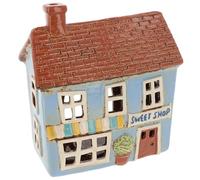 Shudehill Giftware Village Pottery Tealight Holder Ceramic House Shop Collection - Flower Shop, Tearoom, Antique Shop, Old Bakery and Sweet Shop All Hand Painted (Sweet Shop)