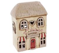 Shudehill Giftware Village Pottery Tealight Holder Ceramic House Shop Collection - Flower Shop, Tearoom, Antique Shop, Old Bakery and Sweet Shop All Hand Painted (Antique Shop)