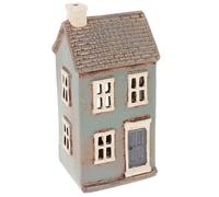 Shudehill Giftware Village Pottery Tiled Grey House Tealight Holder