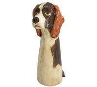Shudehill Giftware Village Pottery Top Dog Hand Finished Vase - Yorkshire Terrier, Springer Spaniel, Jack Russell, Frenchie, Dalmatian, Dachshund, Chihuahua Cute Dog Designs (Springer Spaniel)