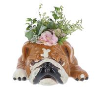 Shudehill Giftware Village Pottery Top Dog Planter - Beagle, Bulldog or Snoozing Bulldog Indoor Dog Design Plant Pots