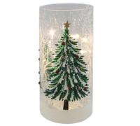 Shudehill Giftware Xmas Crackle Glass LED Lights, Forest Tube Style