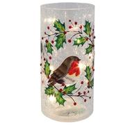 Shudehill Giftware Xmas Crackle Robin LED Tube Christmas Lamp 20.5 x 10 x 10cm