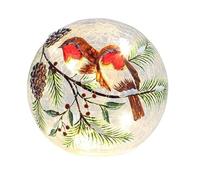 Shudehill Giftware Xmas Crackle Robins Large LED Ball 340863
