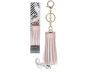 Shudehill Secret Power Bank Tassel Handbag Charm with lightening and Mini USB connectors and USB to charge Bag Accessory with 2000mAh Capacity Charging on the go (Pink)