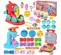 Shudyear 59 PCS Color Dough Tools Set, with Hamburger Maker Dough Tools, Ice Cream Maker, Noodles Dough Tools, Lay Tools Sets for Kids, Kitchen Creations Educational Toy Set
