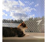 Shudyear Nylon Cat Protection Net for Balcony, Windows and Doors, Transparent, Can Be Cut to Size and Bite Resistant Balcony Nets for Cats for Securing the Patio (3 x 3)