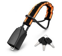 Shudyear Steering Wheel Lock, Anti-Theft Seat Belt Lock with High Visibility Reflective Stripe, Braided Steel Core & Anti-Scratch Shell, Adjustable to 17 Inches for Car, SUV, RV, Includes 3 Keys