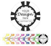 Shueewago 100 Pack Custom ABS Plastic Poker Chips for 9 Colors Imprinted with Your Personalized Text or Image,Put Design on a Chip for Bar Tokens,Drink or Dessert Shop Token,Party,Wedding (Black)