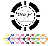 Shueewago 100 Pack Custom ABS Plastic Poker Chips for 9 Colors Imprinted with Your Personalized Text or Image,Put Design on a Chip for Bar Tokens,Drink or Dessert Shop Token,Party,Wedding (White)