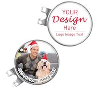 Shueewago 2PCS Custom Golf Ball Marker Hat Clip, Golf Accessories for Men, Golf Ball Stamp,Personalized with Your Photo, Logo or Text, Funny Golf Gifts, Golf Gadgets