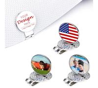 Shueewago 4PCS Custom Golf Ball Marker with Magnetic Hat Clip, Personalized with Your Photo, Logo or Text, Great Gift for Golfers, Father's Day Retirement Beginners Gift