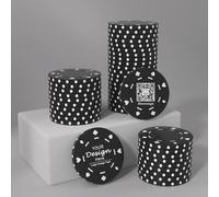 Shueewago 50-500 Custom Clay Poker Chips for 7 Colors, Casino Sized Personalized Poker Chips with Your Logo, Image or Text, 40mm Heavy 11.5 Grams for Business Card, Golf Club, Party, Wedding (Black)