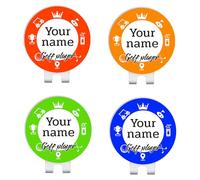 Shueewago Personalized Golf Ball Marker, 2-4 Pack with Golf Marker Magnetic Hat Clips, Monogrammed Golf Gifts, Golf Accessories for Men & Womens Golf Markers
