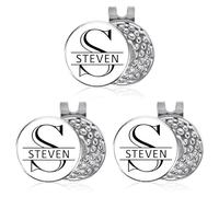 Shueewago Personalized Golf Ball Markers (Set of 3),Golf Marker Magnetic Hat Clips,Monogrammed Custom Golf Markers, for Golf Lover,Cool Golf Accessories (Enchanted Magic Font)