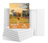 SHUESS 20 Pcs Blank Canvas for Painting - 20 x 25 cm (8 x 10 inch) Canvas Boards for Acrylic Painting - Pre Stretched Blank Art Canvases for Art, 1.6cm Thick