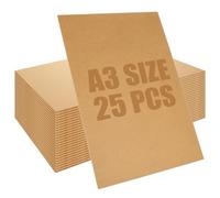 SHUESS 25 Pcs A3 MDF Wood Boards for Crafts - 3mm Thick MDF Sheets with Smooth Surface - 42 x 30cm Medium Density Fibreboard Unfinished Wood Board - MDF Panels for Cutting, Painting, Modelling