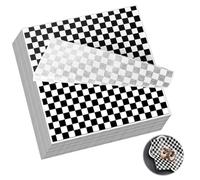 SHUESS 300 Pcs Greaseproof Paper - 28 x 26 cm Wax Paper Sheets for Food Basket - Black and White Checkered Sandwich Paper - Greaseproof Paper Sheets for Cakes, Breads, French Fries, Burgers