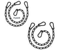 SHUESS 4 Pack Hanging Swing Chain, Hanging Chair Chain Heavy Duty Hammock Chain for Hammock, Swings, Chair, Punching Bags, Indoor & Outdoor Gym（with 8 Carabiners, 440LB Capacity）