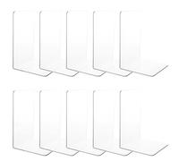 SHUESS 5 Pairs Clear Acrylic Bookends - 18.4 x 12.2 x 12.2 cm Invisible and Stylish Book Ends for Organising Books - Non-Slip Desktop Acrylic Book Ends for Home, Office, and Library
