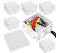 SHUESS 6 Pcs IP55 Junction Box - ABS Plastic Weatherproof Electrical Box - Waterproof Electrical Junction Box for Indoor and Outdoor Electrics, White (85 x 85 x 50 mm)
