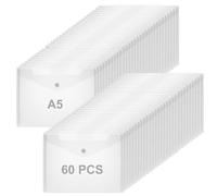 SHUESS 60 Pcs Plastic Wallets A5 - A5 Plastic Wallets with Popper - A5 Wallets - Clear Document Wallet for Home, Office, School