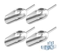 SHUESS 8oz Stainless Steel Ice Scoop - 4 Pcs Metal Scoops for Food - Sweet Scoops for Pick n Mix and More, 25 cm / 9.84 inches (Silver)