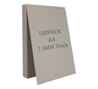 SHUESS A4 Greyboard 100 Sheets - 1500 Micron A4 (29.7 X 21 cm) Mount Board - Double-Side Grey Board - Thick Cardboard for Model Making, Thick 1.5 MM