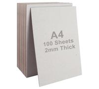 SHUESS A4 Greyboard 100 Sheets - 2000 Micron A4 (29.7 X 21 cm) Mount Board - Double-Side Grey Board - Thick Cardboard for Model Making, Thick 2 MM