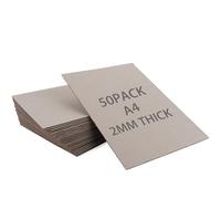 SHUESS A4 Greyboard 50 Sheets - 2000 Micron A4 (29.7 X 21 cm) Mount Board - Double-Side Grey Board - Thick Cardboard for Model Making, Thick 2 MM