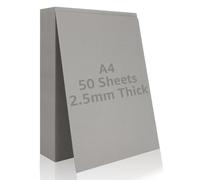 SHUESS A4 Greyboard 50 Sheets - 2500 Micron A4 (29.7 X 21 cm) Mount Board - Double-Side Grey Board - Thick Cardboard for Model Making, Thick 2.5 MM