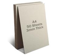 SHUESS A4 Greyboard 50 Sheets - 3000 Micron A4 (29.7 X 21 cm) Mount Board - Double-Side Grey Board - Thick Cardboard for Model Making, Thick 3 MM