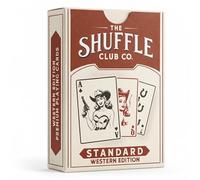 Shuffle Club Co Western Playing Cards (Single Deck) - Hand-Illustrated Wild West Deck | 310GSM Italian Linen Black-Core Poker Cards, 54 + Game Guide | Cowboy Gift for Ranchers & Game Night