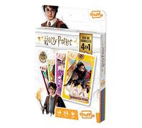 Shuffle - Harry Potter Warner Bros - Cards 4 games in 1: 7 families, pairs, action and battles - with Ron, Hermione, Dumbledore - Card Game for Children & Family - Ages 4 and up