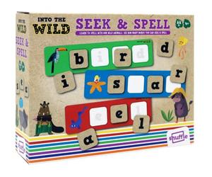 Shuffle Into The Wild Seek & Spell, Learn To Spell With Our Wild Animals, Suitable For Ages 4+