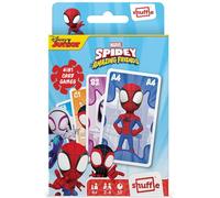 Shuffle Spidey and his Amazing Friends Card Games For Kids - 4 in 1 Snap, Pairs, Happy Families & Action Game, Game Guide Included, Ages 4+ Multicolour