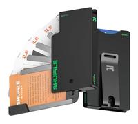 Shuffle Wallet for Men - Innovative Deck-of-Cards Opening Mechanism Wallet with RFID Blocking, Ultim Slim Modular Design to Holds 6-8 Cards, Sleek Money Clip & Aluminum Men Wallet, Neon Black, Men