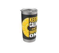 Shuffleboard Player Shuffle On Stainless Steel Insulated Tumbler