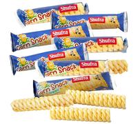 Shufra Braided Corn Snacks Pack of 11 x 10g - Lightly Salted Twisted Corn Sticks - Crunchy Golden Snack Bites for Sharing, Gifting, Parties, Lunchboxes, Travel, Office Drawers & Anytime Nibbling