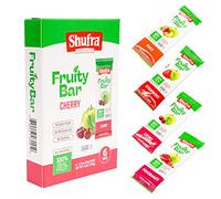 Shufra Fruit Bars Snack Made With 100% Real Natural Fruit, Only 70 Calories Per Bar, For Kids & Adults, No Sugar Added, No Preservatives, Non GMO, Kosher & Gluten Free (12 Bars) (Cherry)