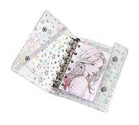shuhauk Binder Clear Sleeves, PVC Transparent Sealing Collectible Card Storage Binder with Star Pattern, Small Organizer Supplies for Son Daughter Youth Teens Boys Kid Family Friends