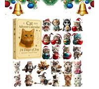 shuhauk Countdown to Christmas - 2D Acrylic Cat Pendant | Christmas Countdown Decor 24 Days - for Teens Adults Seasonal Halloween Thanksgiving Holiday Easter