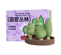 shuhauk Hamster Chew Toys - Hamster Chewing Teething Jungle Theme Toys, Natural Small Animals Tooth Care Companion for Gerbil Chinchilla Bunny Squirrel Soothing