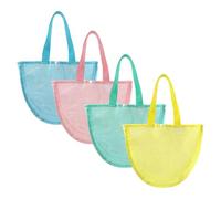shuhauk Mesh Shell Bags for Beach | Shelling Bags for Beach - 4X Colorful Lightweight Foldable Tote for Storage, Beachcombing, Swimming & Travel Accessories, Sturdy Pouch Sand Sifter