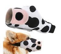 shuhauk Printed Dog Muzzle - Cow Design Pet No Bark Muzzle | Adjustable Loop Dog Mouth Guard Cover For Dachshund, Beagle, German Shepherd