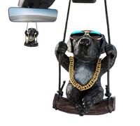 shuhauk Swinging Dog Rear View Mirror - Dog Charm for Rear View Mirror,Cute Car Pendant Interior for RV Truck Van Sedan