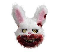 SHUILING Halloween Scary Mask Bloody Plush Rabbit Headgear Creepy Bunny Mask Bloody Plush Head Bear Masquerade Ball Cosplay Costume Props Halloween Decorations Halloween Party Supplies (Rabbit-A)