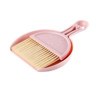 SHUILING Small Broom and Dustpan Set for Home, Mini Clean Brush with Dust Pans Cute Hand Broom Brush Dust Pan with Hanger Hole, Small Cleaning Brush Set for Desktop Computer Table Keyboard (pink-1pc)